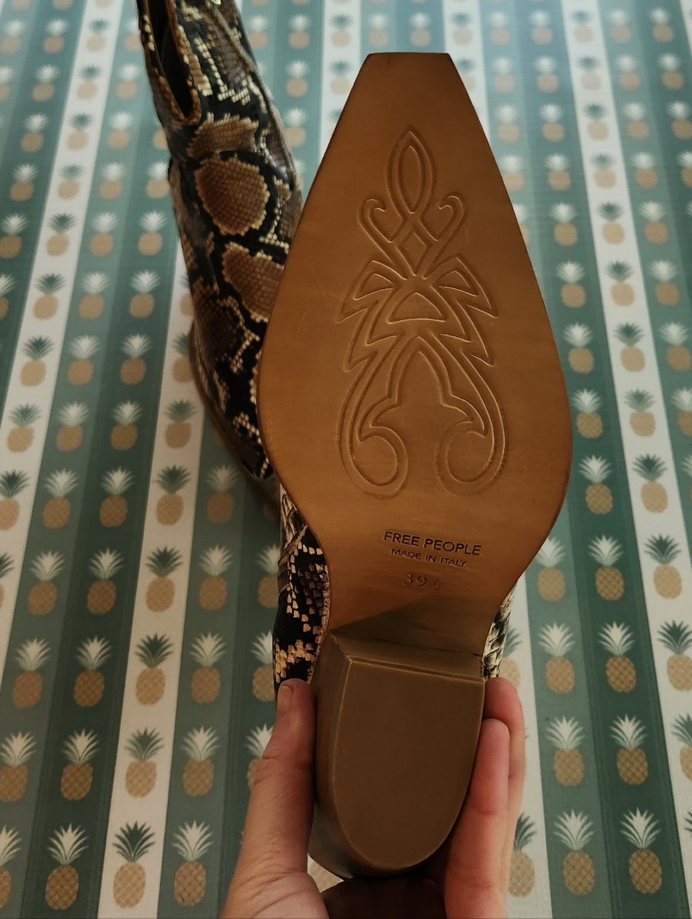Free People Brayden Western Snakeskin Ankle Boots - Picture 9 of 11